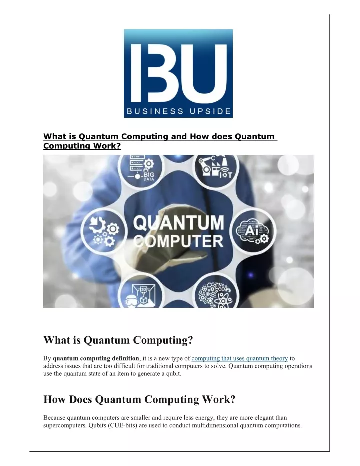 PPT - What Is Quantum Computing And How Does Quantum Computing Work ...