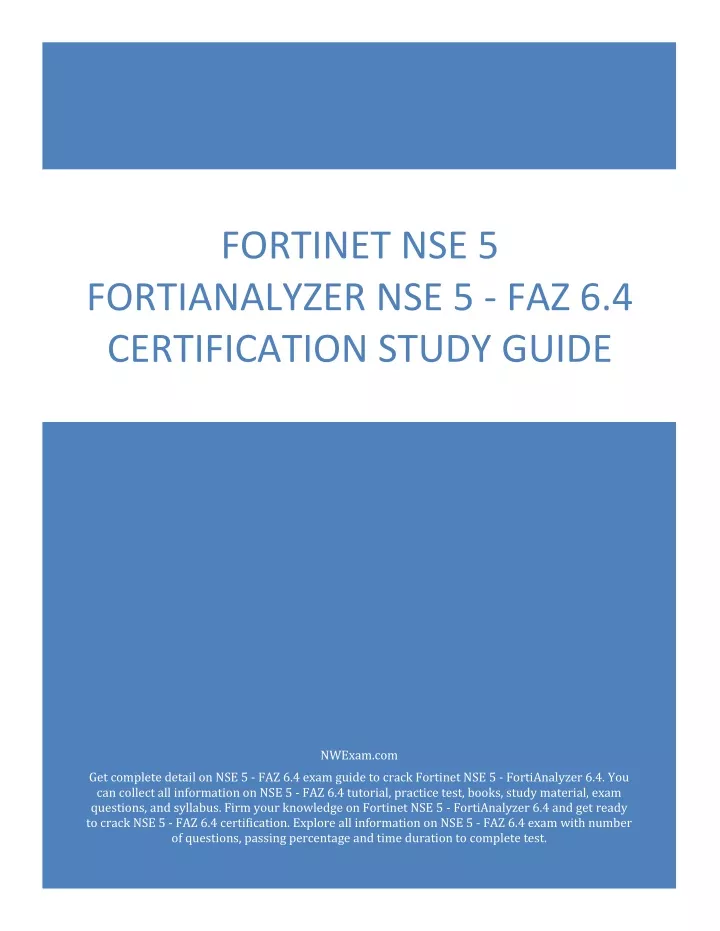 Free NSE5_FAZ-6.4 Study Material