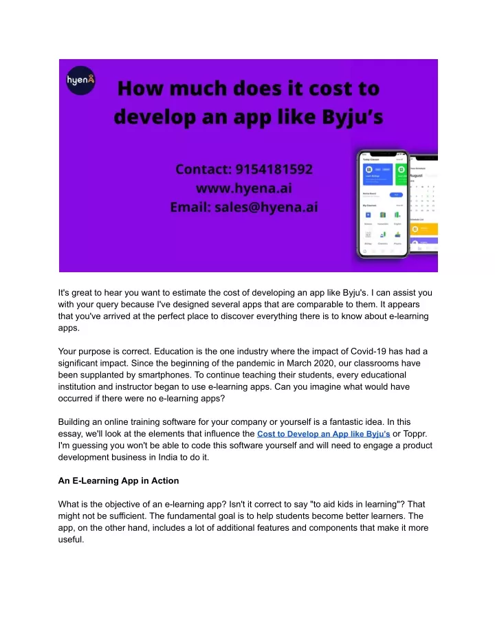 PPT How Much Does It Cost To Develop An App Like Byju s PowerPoint 