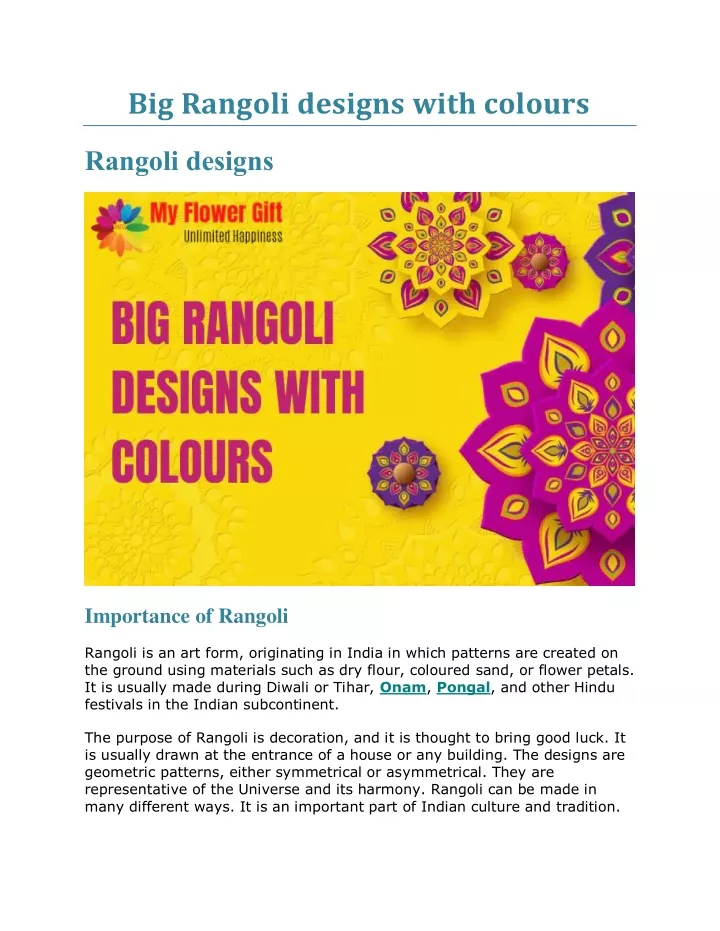 PPT Big Rangoli Designs With Colours PowerPoint Presentation Free 