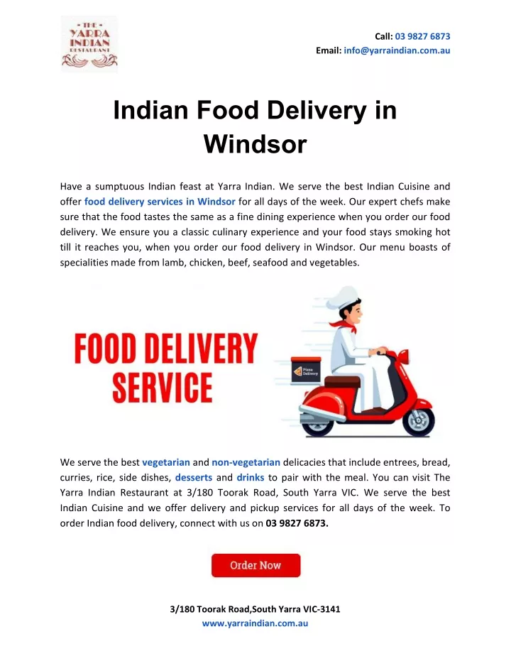 PPT Indian Food Delivery in Windsor PowerPoint Presentation, free