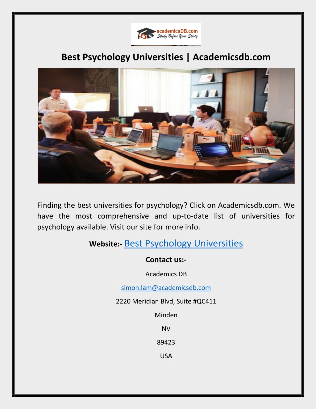 PPT - Best Psychology Universities Academicsdb PowerPoint Presentation ...