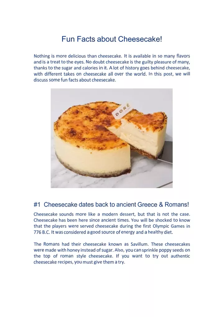PPT Fun Facts about Cheesecake! PowerPoint Presentation, free