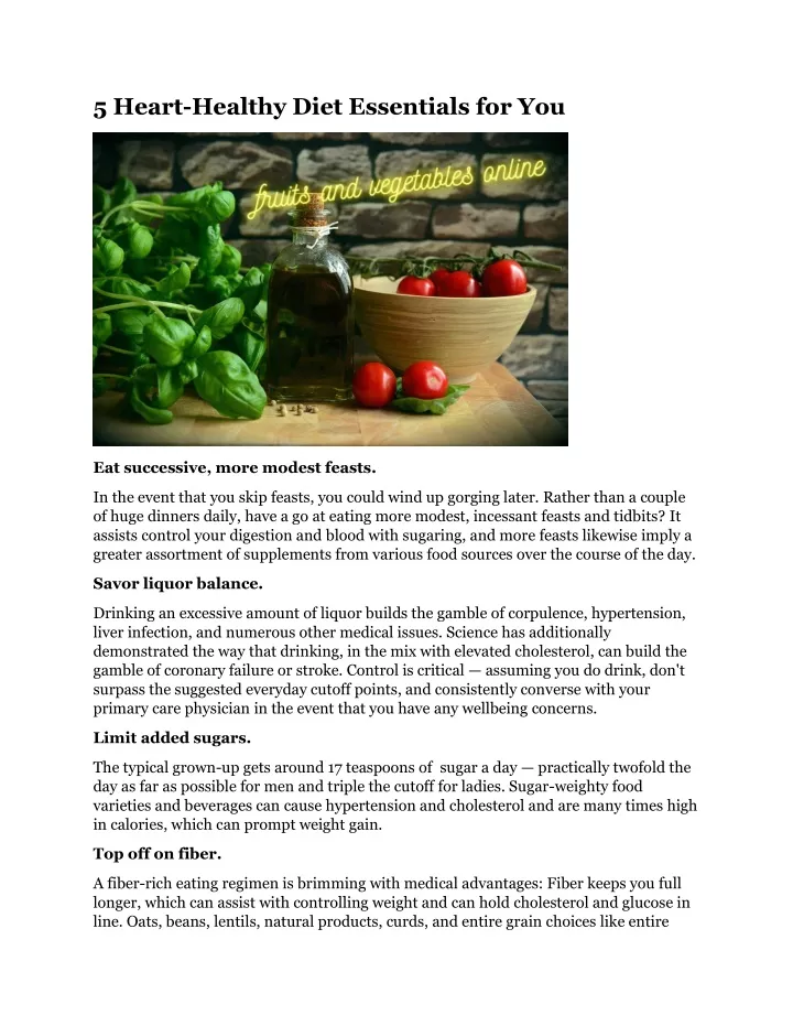 ppt-5-heart-healthy-diet-essentials-for-you-powerpoint-presentation