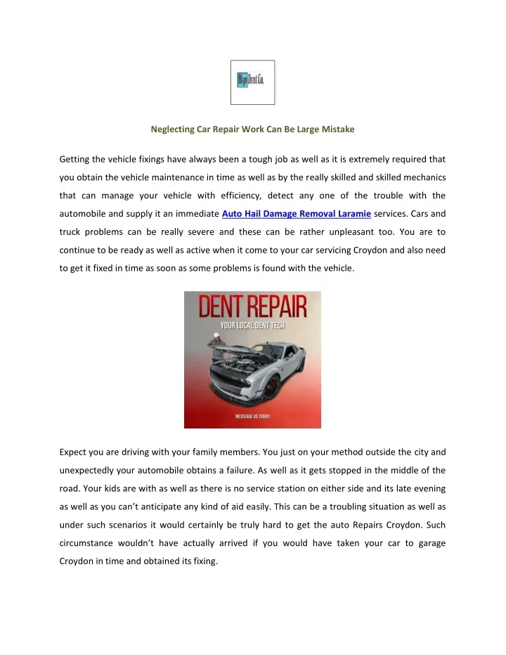 PPT - Neglecting Car Repair Work Can Be Large Mistake N