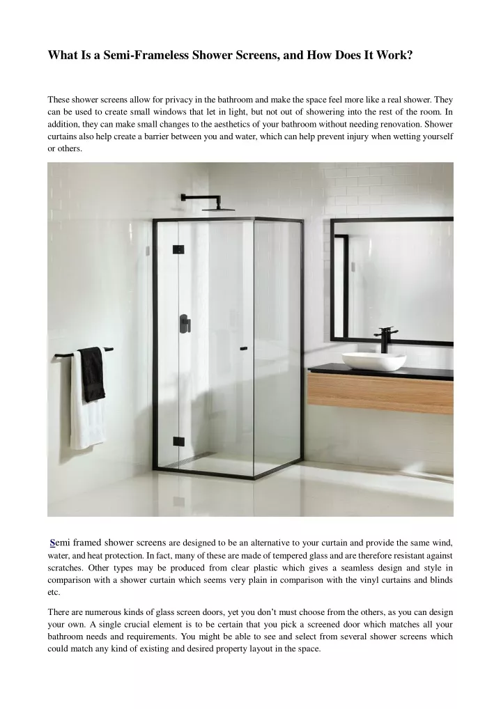 Ppt What Is A Semi Frameless Shower Screens And How Does It Work