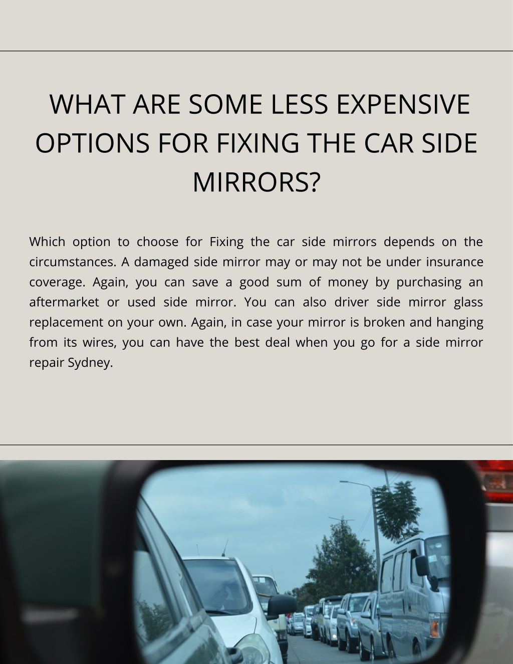 PPT Everything You Need to Know about Replacement Car Side Mirrors in Sydney PowerPoint