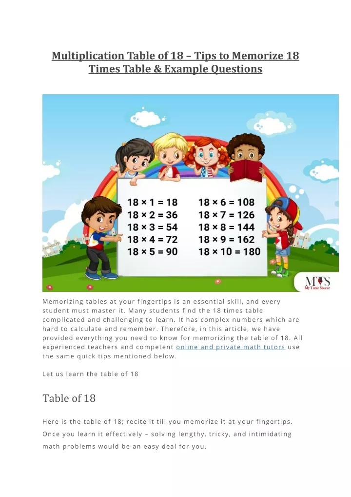 ppt-multiplication-table-of-18-powerpoint-presentation-free-download