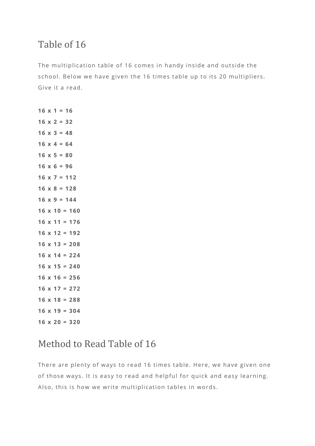 PPT - Multiplication Table of 16 PowerPoint Presentation, free download ...