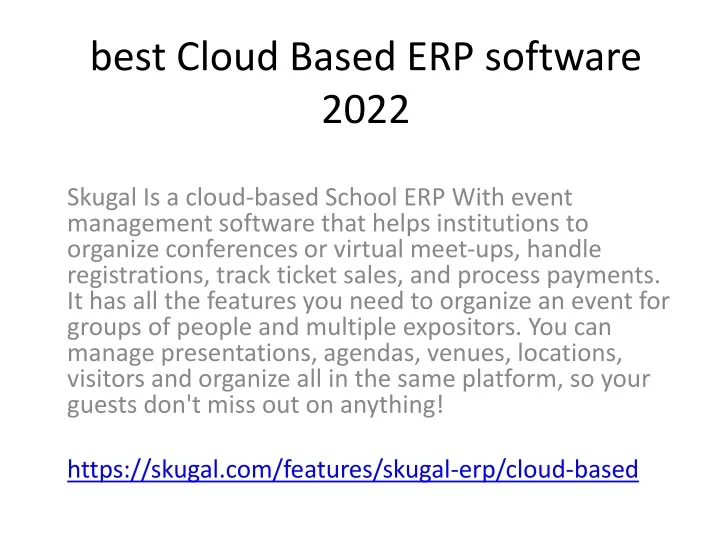 PPT - best Cloud Based ERP software 2022 PowerPoint Presentation, free ...