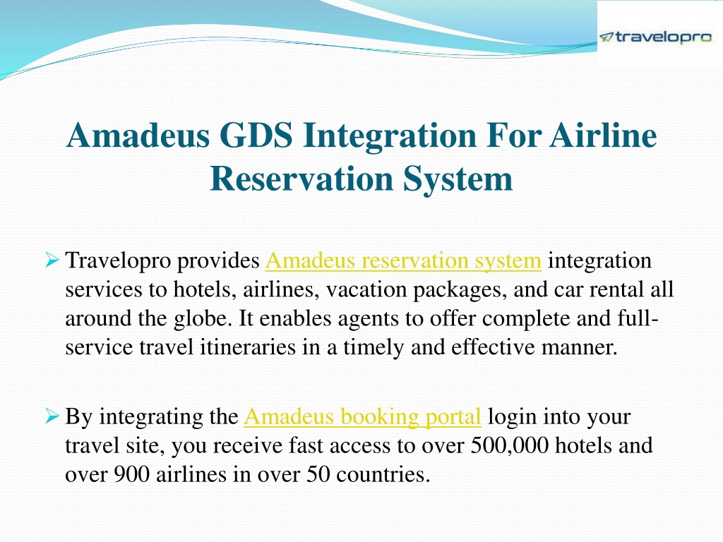 PPT - Amadeus Airline Reservation System PowerPoint Presentation, Free ...