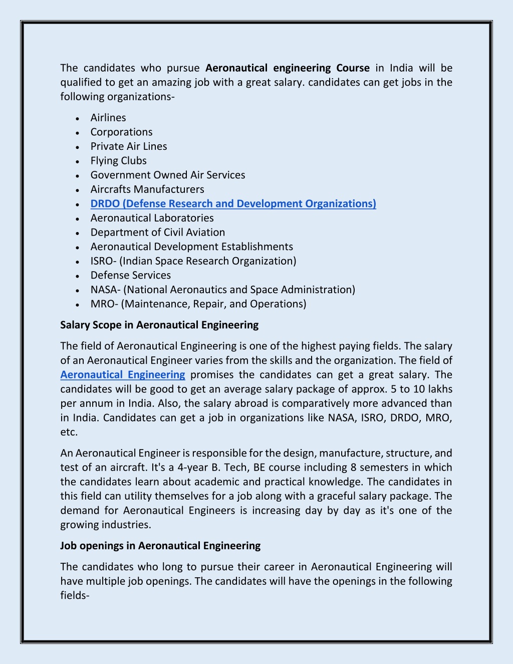 PPT - What is the scope and salary after doing aeronautical engineering ...