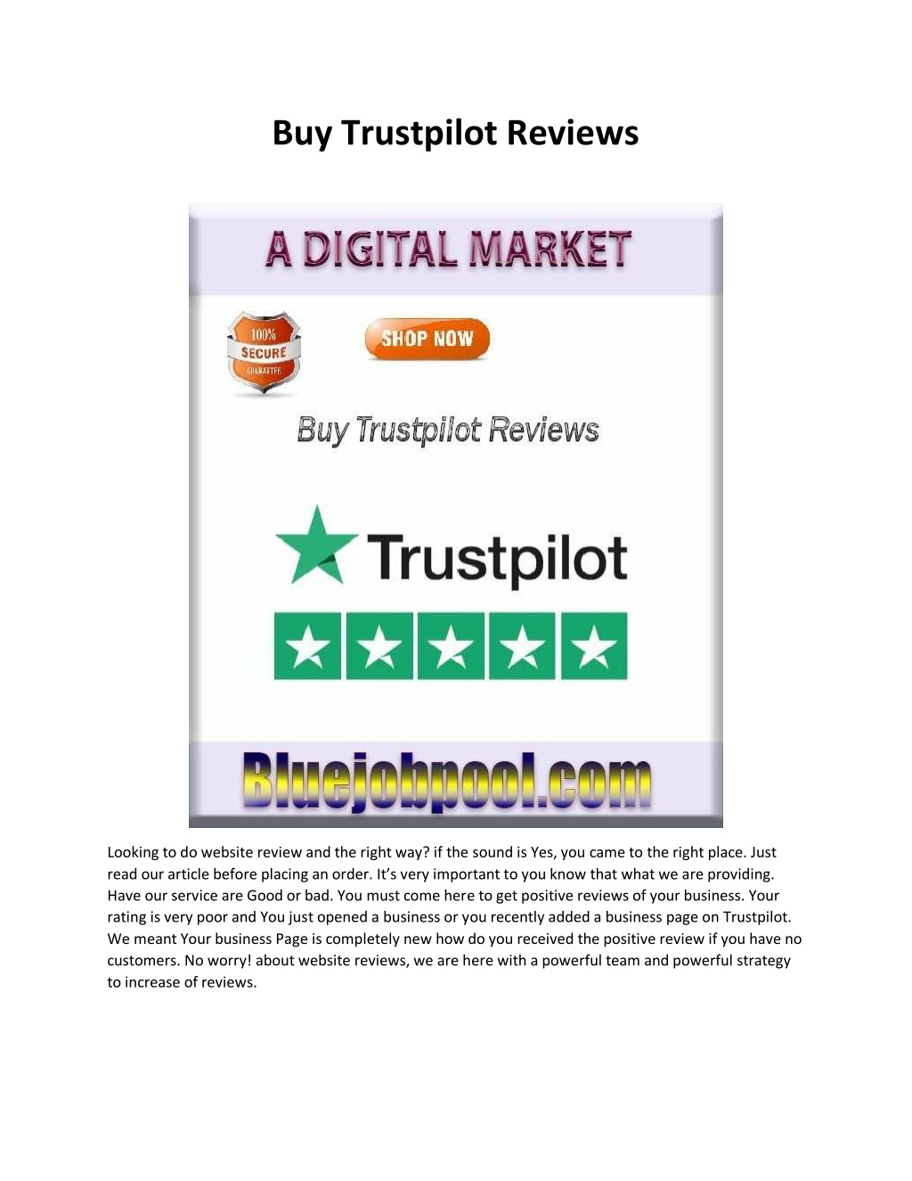 Buy Trustpilot Reviews