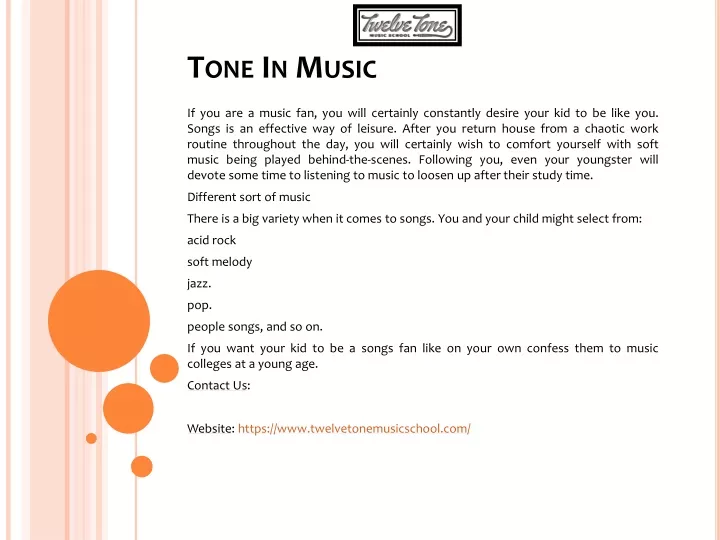 PPT - Tone In Music PowerPoint Presentation, free download - ID:11415864