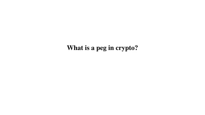 what is a crypto peg