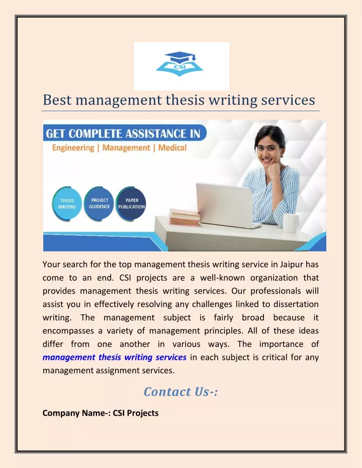 management thesis writing services