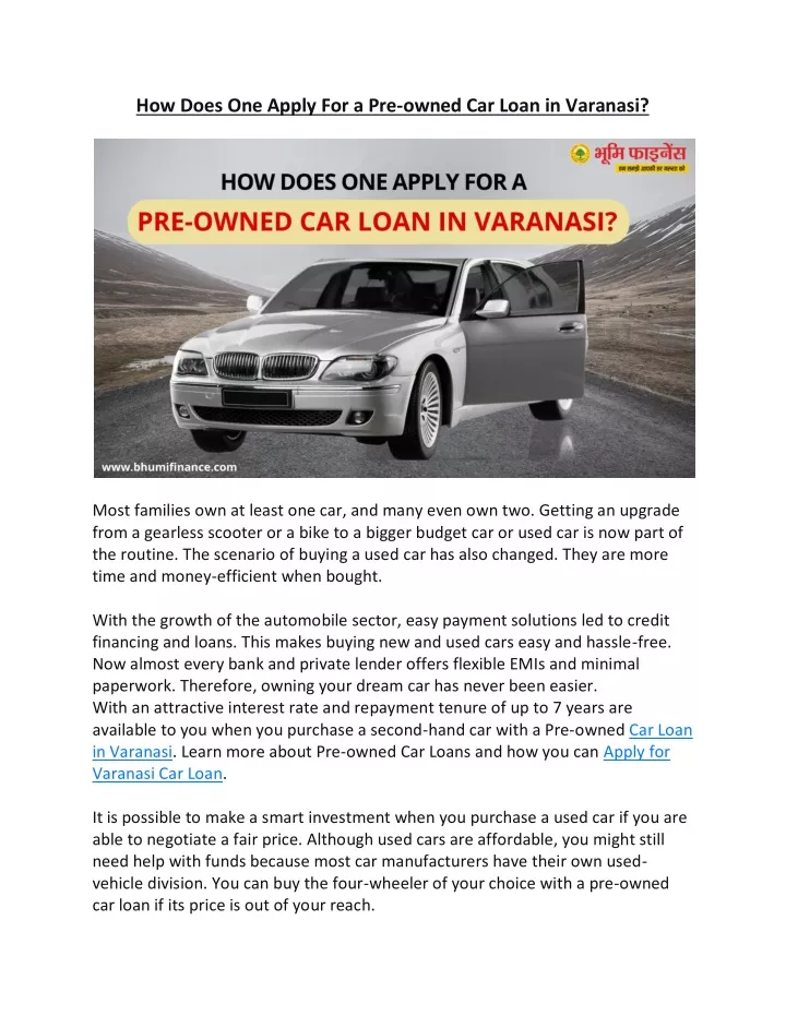 How Do I Apply For A Car Loan