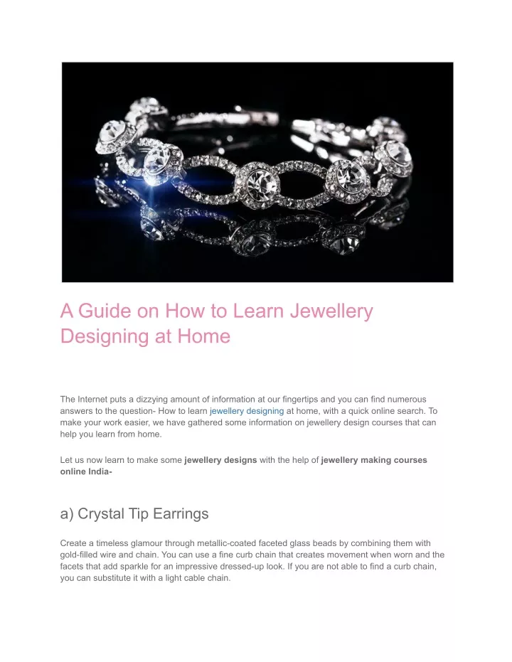 PPT - A Guide on How to Learn Jewellery Designing at Home PowerPoint ...