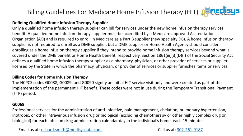 PPT Billing Guidelines For Medicare Home Infusion Therapy (HIT