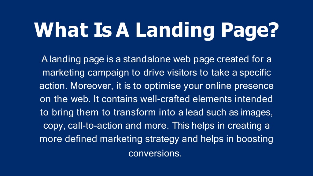 PPT - What Is Landing Page & How It Helps Businesses PowerPoint ...