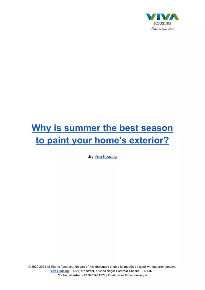 Ppt why is summer the best season to paint your home s exterior