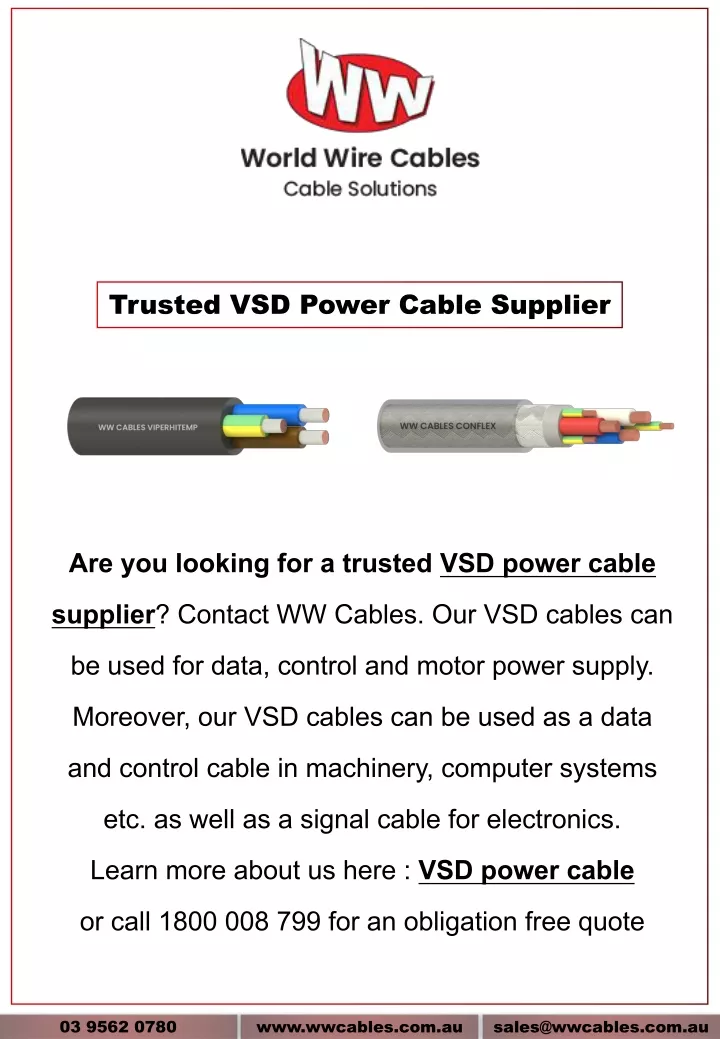 PPT Trusted VSD Power Cable Supplier PowerPoint Presentation, free