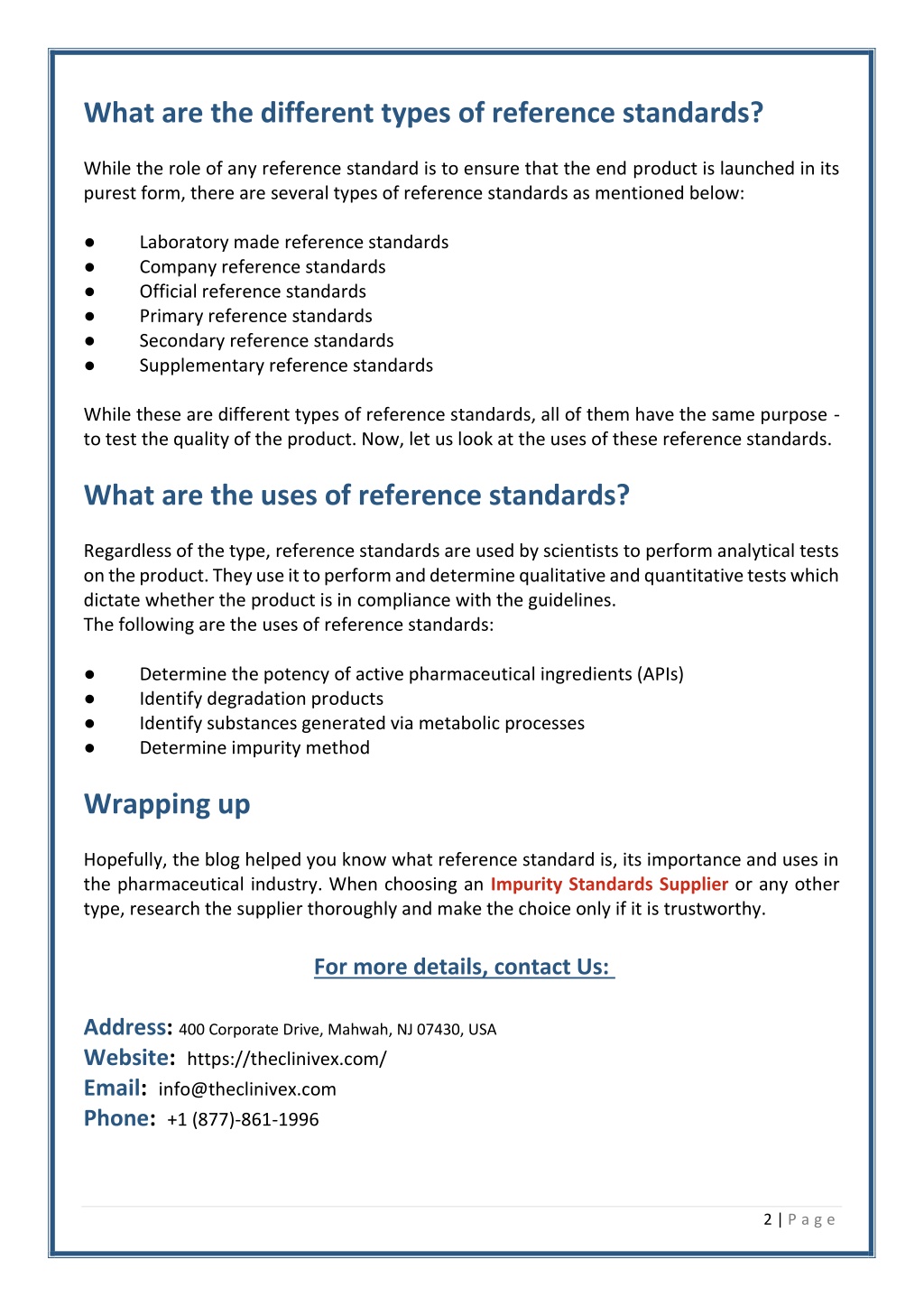 what is reference standard in research