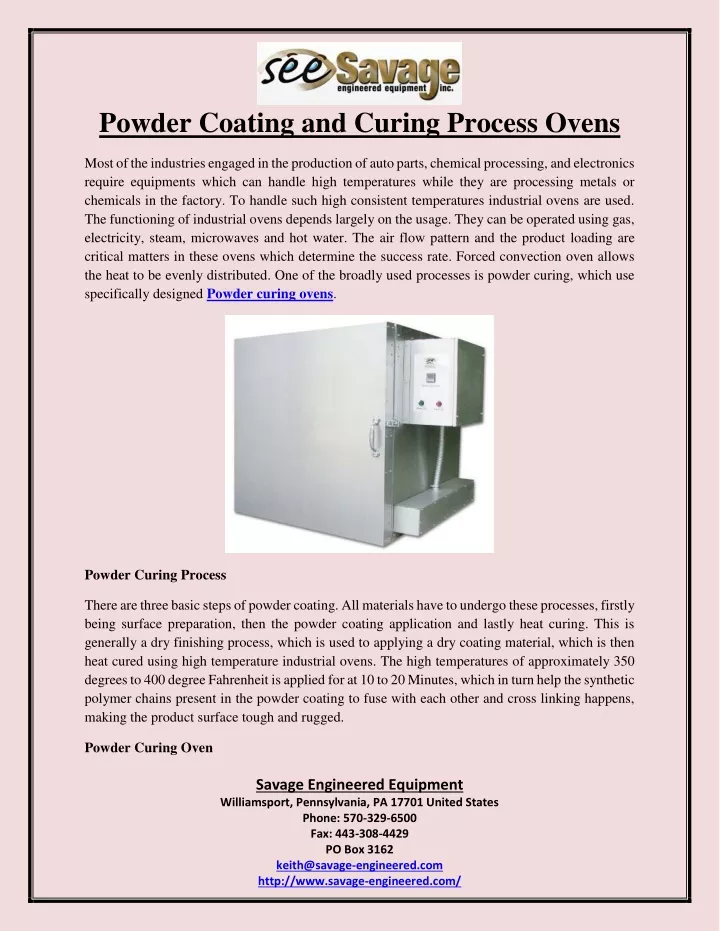 PPT - Powder Coating and Curing Process Ovens PowerPoint Presentation ...
