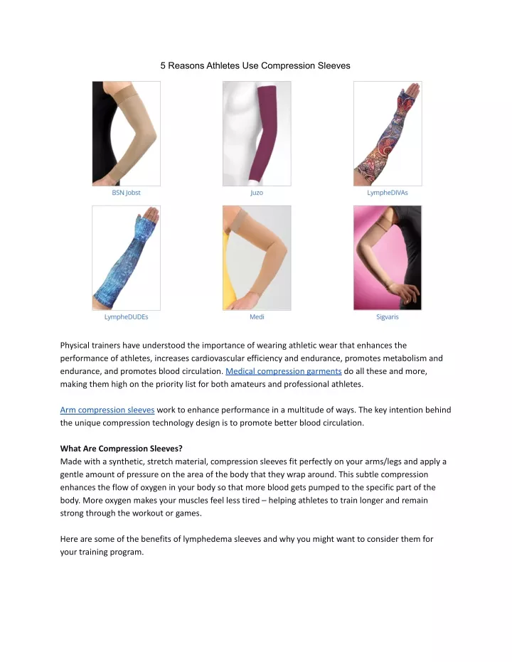 PPT 5 Reasons Athletes Use Compression Sleeves PowerPoint