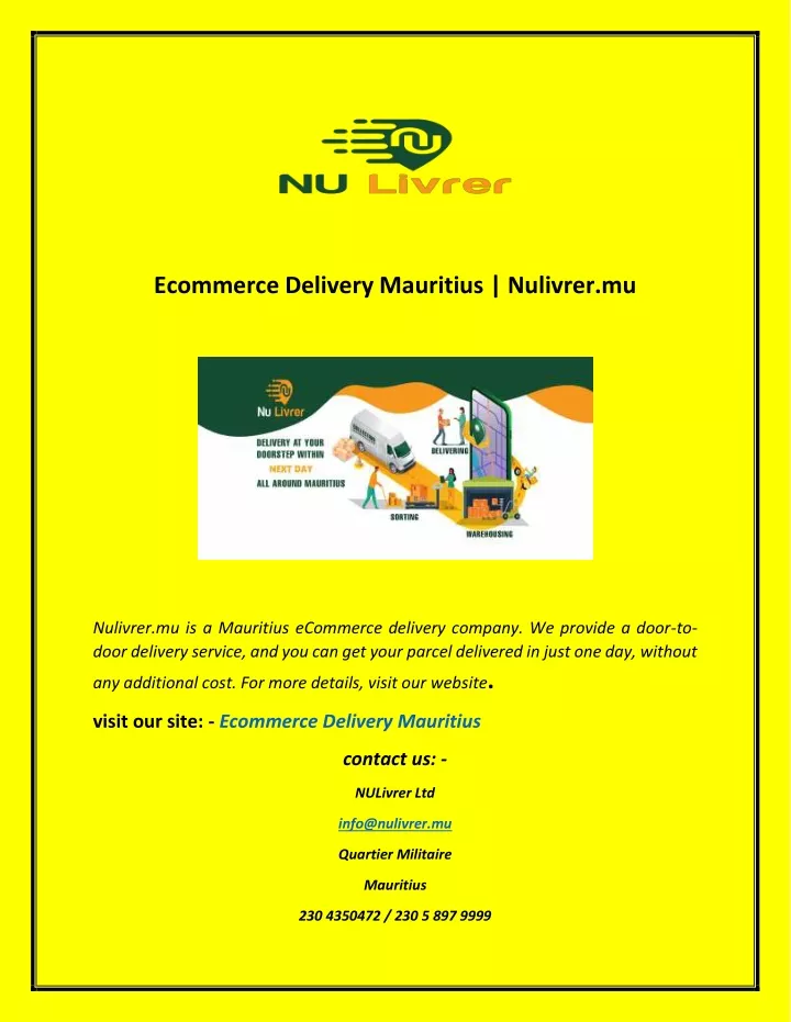 PPT Delivery Mauritius PowerPoint Presentation, free