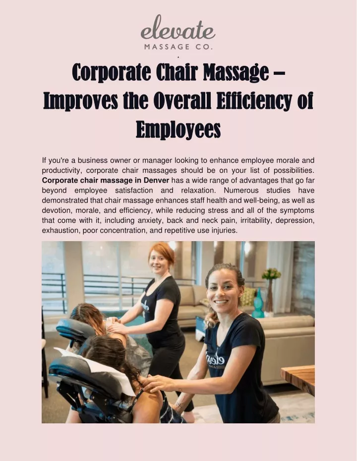 Ppt Best Corporate Chair Massage In Denver Elevate Massage Co Powerpoint Presentation Id