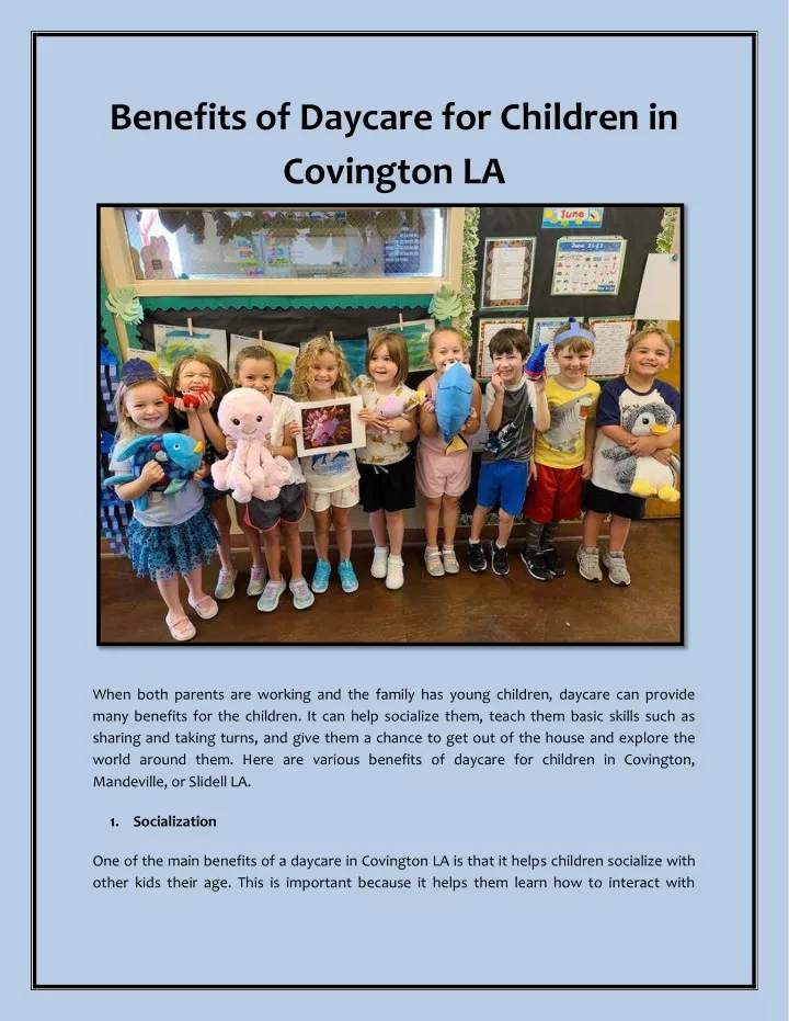 PPT Benefits of Daycare for Children in Covington LA PowerPoint