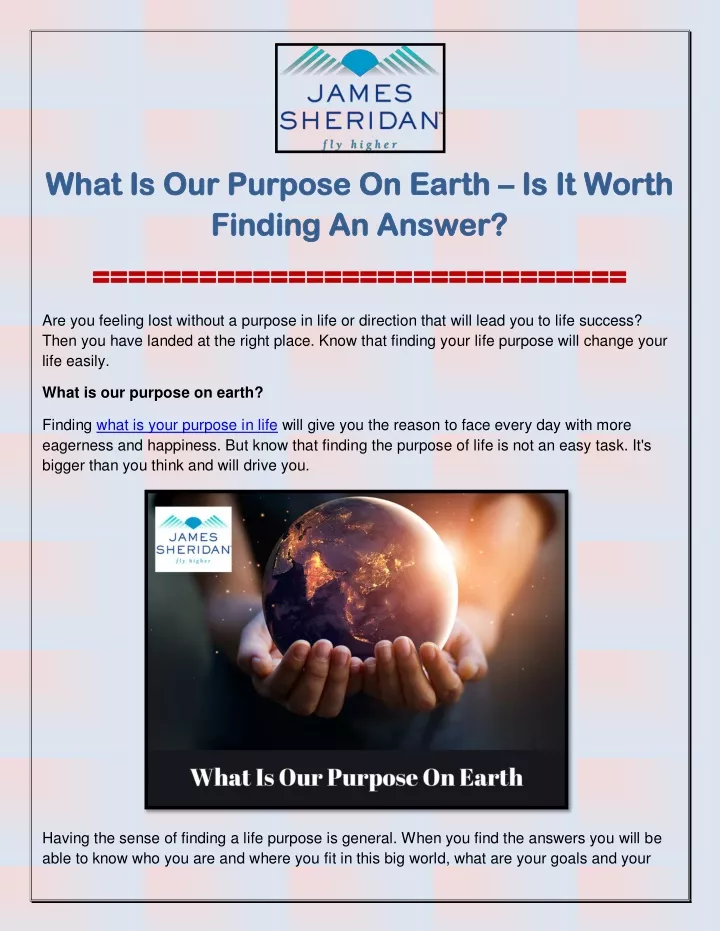 ppt-what-is-our-purpose-on-earth-is-it-worth-finding-an-answer