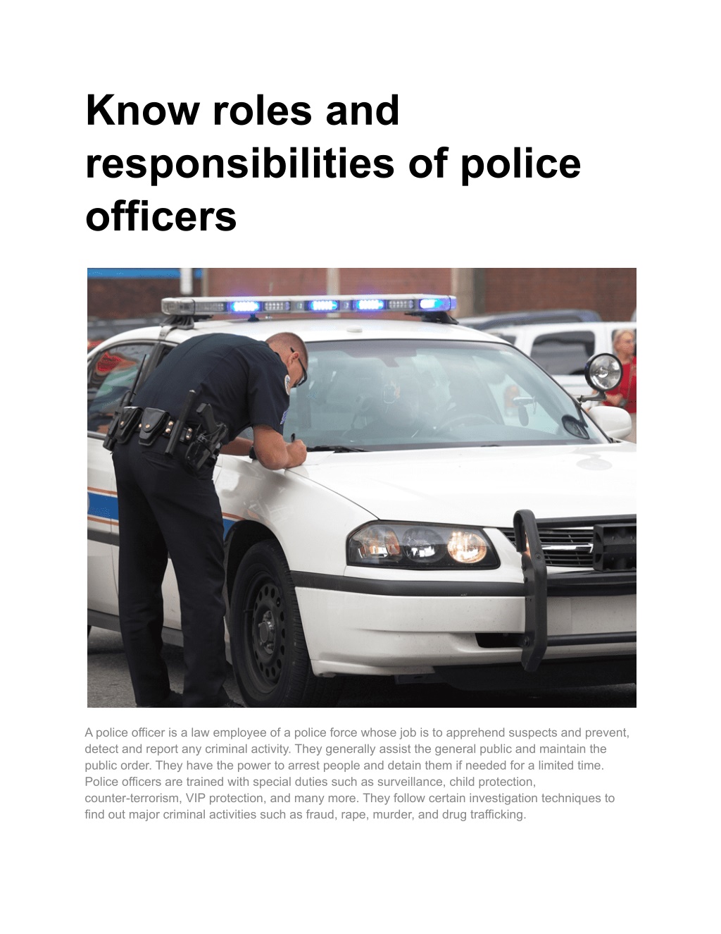 Ppt Know Roles And Responsibilities Of Police Officers Powerpoint Presentation Id11424782 