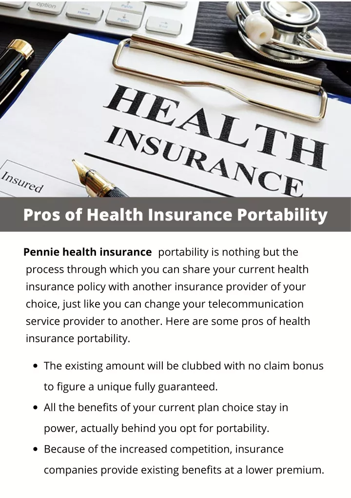 PPT Pros Of Health Insurance Portability PowerPoint Presentation 