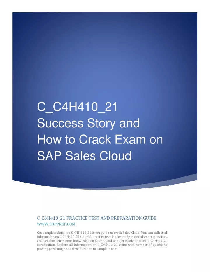 C-C4H410-21 Test Sample Questions