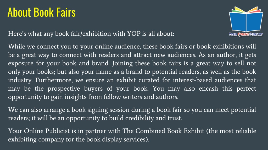PPT - Book Fairs: Showcase Your Books Where lot of Readers Can Reach ...