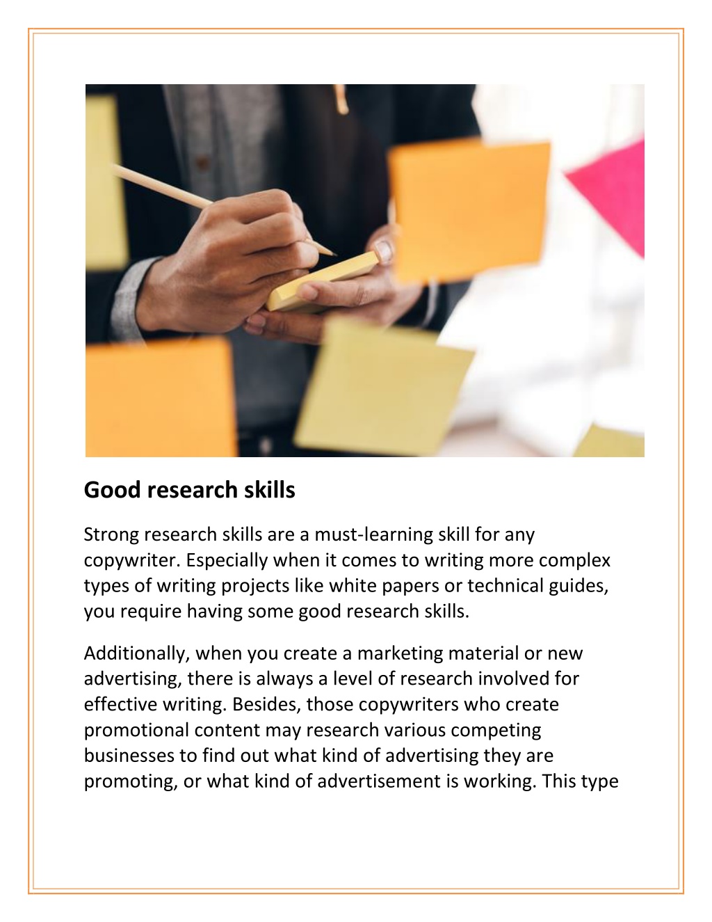 research skills for copywriter