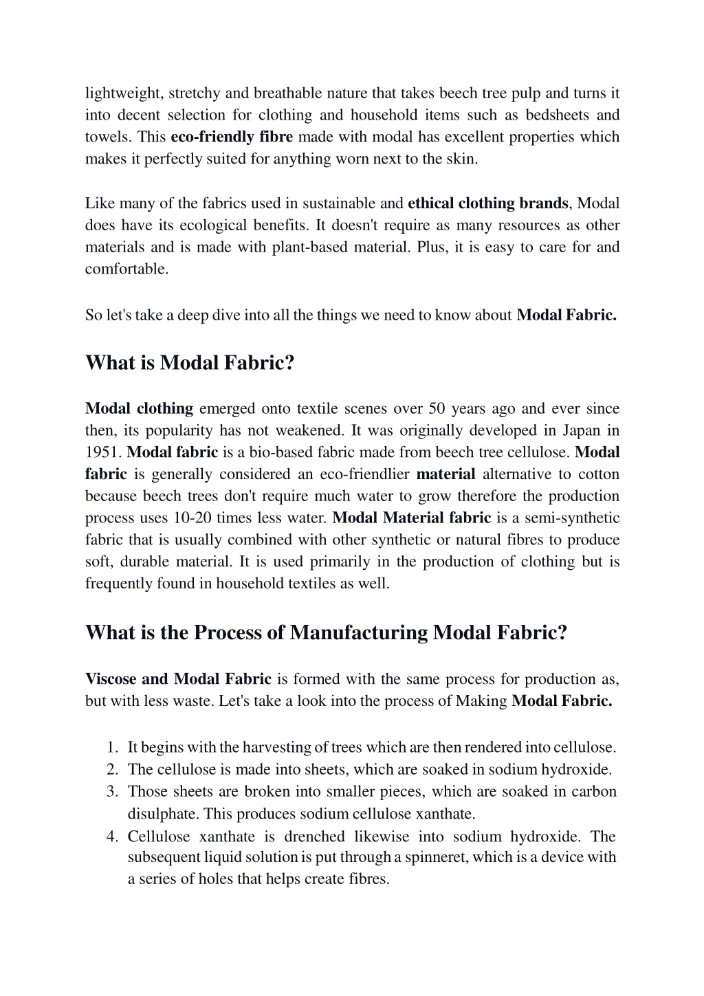 What Is Modal Fabric & Is It Sustainable Or Eco-Friendly? - Moral Fibres