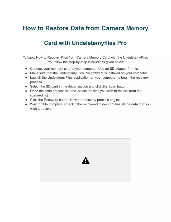 PPT - How to Recover Files from Camera Memory Card PowerPoint ...