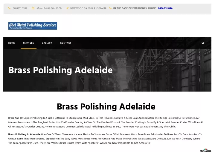PPT Adelaide Brass Polishing PowerPoint Presentation, free download ID11428264
