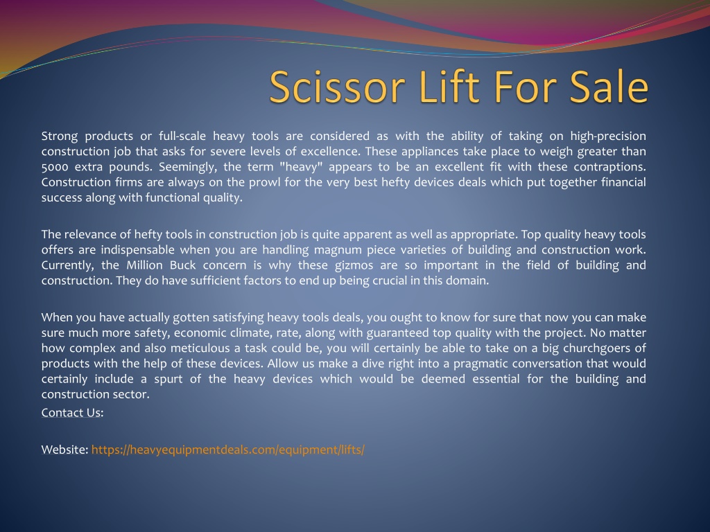 Scissor Lift For Sale L 