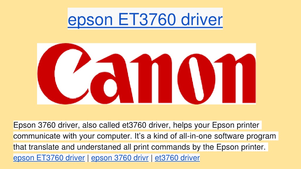 PPT epson ET3760 driver PowerPoint Presentation, free download ID