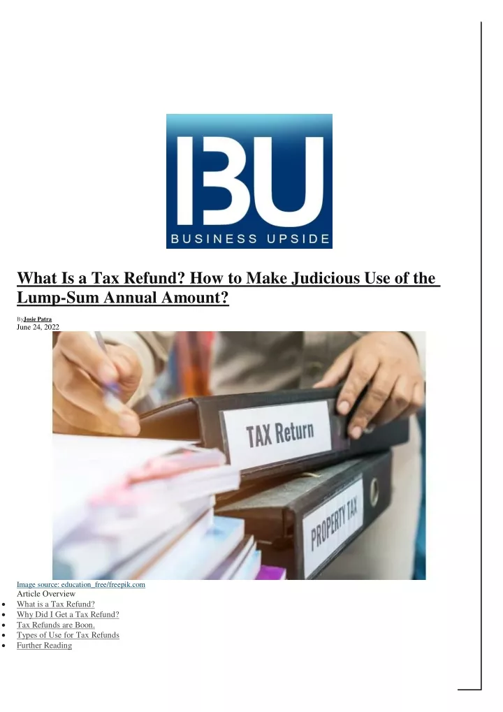 ppt-what-is-a-tax-refund-how-to-make-judicious-use-of-the-lump-sum