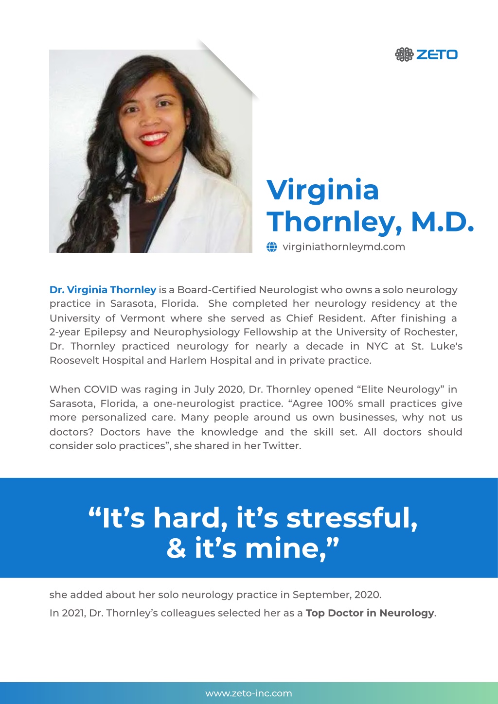 PPT - Case Study - Virginia Thornley, M.D. shared her experience with ...