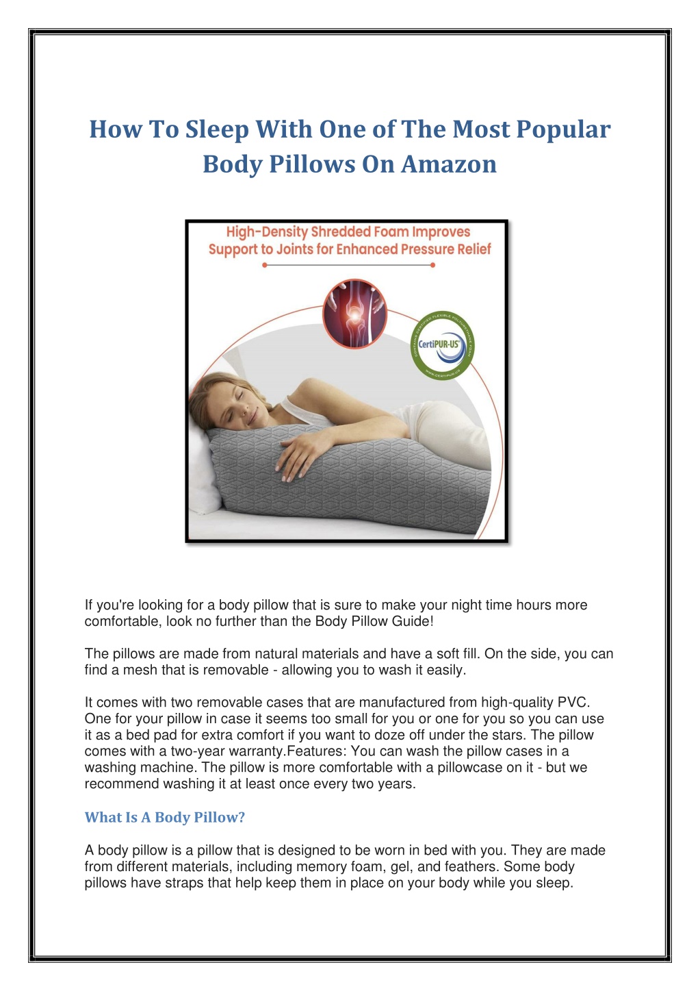 PPT How To Sleep With One of The Most Popular Body Pillows On Amazon