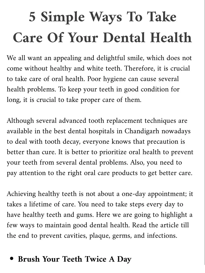 ppt-5-simple-ways-to-take-care-of-your-dental-health-powerpoint