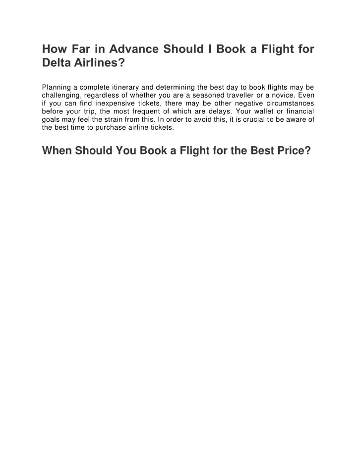 PPT How Far In Advance Can I Book A Delta Flight PowerPoint 