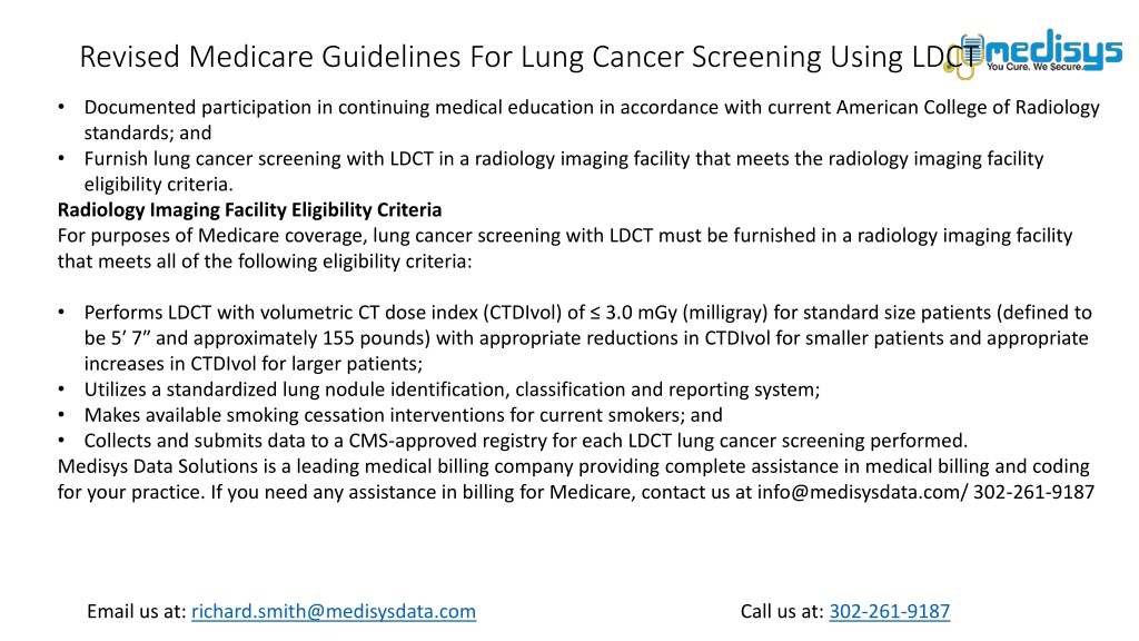 PPT Revised Medicare Guidelines For Lung Cancer Screening Using LDCT