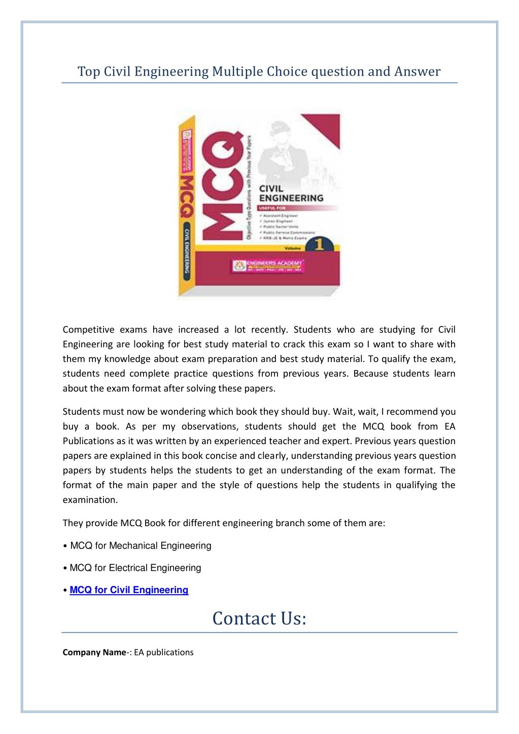 PPT - Top Civil Engineering Multiple Choice question and Answer ...